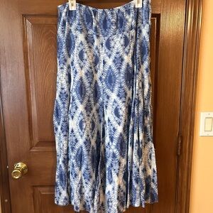 Blue and White Tie-Dye Skirt
